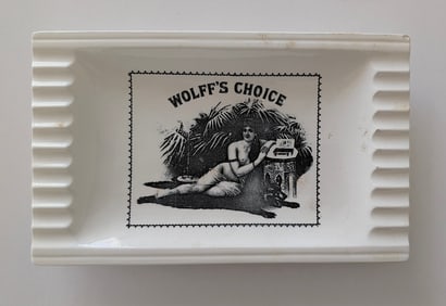 Vintage Ceramic Ashtray WOLFF'S CHOICE