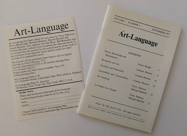 Art-Language Published in 1971 Vol 1 Number 4