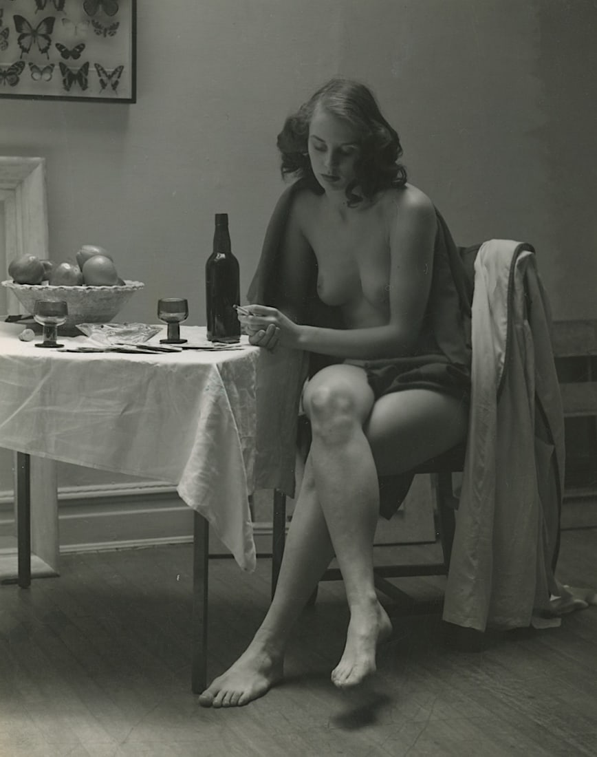ANDRÉ DE DIENES Vintage Photo 1950s-1960s Nude Study 4" x 3": The provenance of this photo is from the estate/archives of notable photographer André de Dienes (Hungarian 1913 - 1986) in CA. André de Dienes is a well-known photographer, especially recognized fo