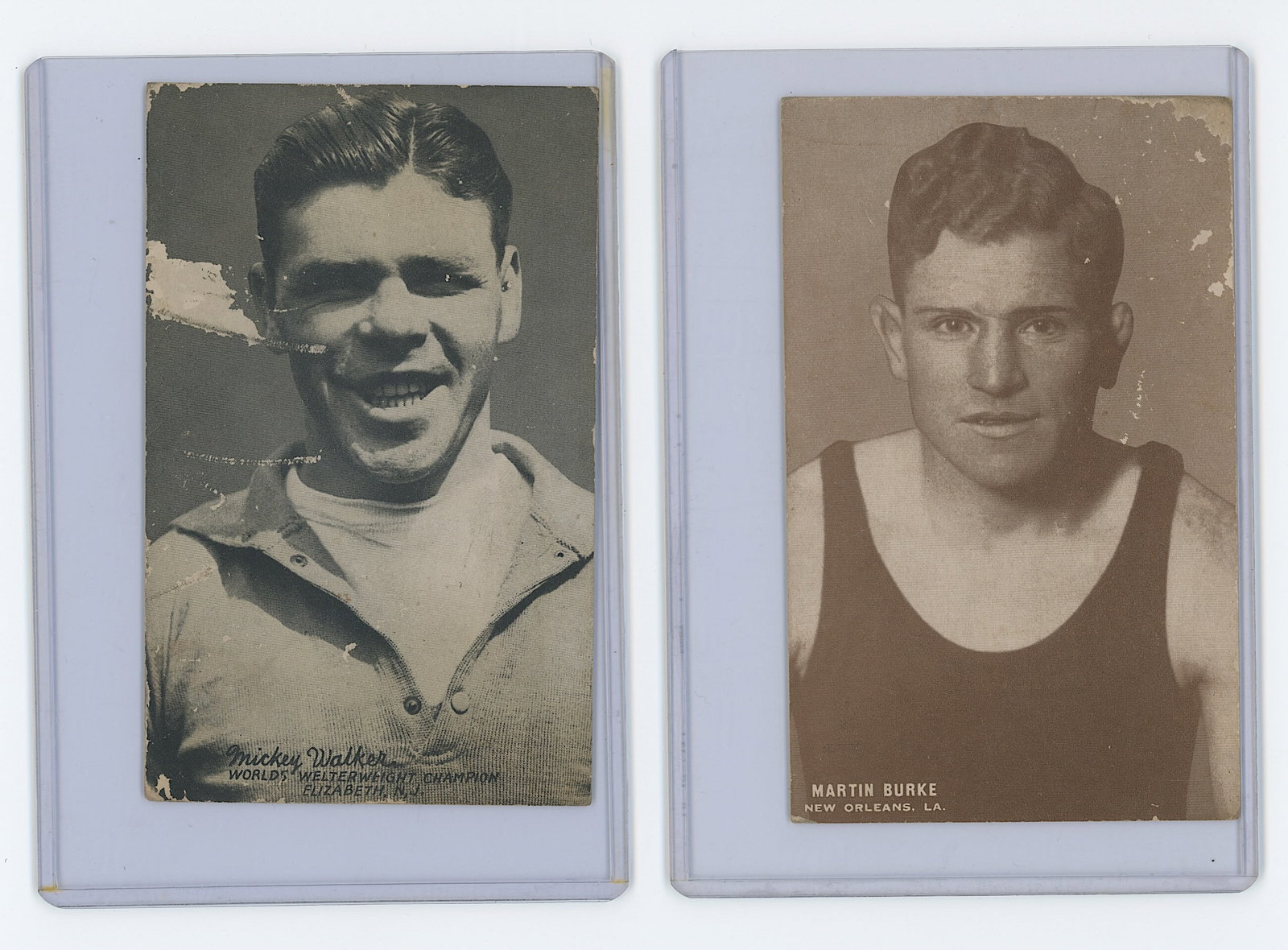 Set of 2 Pair Antique / Vintage Scarce Boxing Cards OPP!!: The provenance of this lot is from the estate of a deceased collector in South Florida. We have included quality images to show it's actual condition. This lot is located in Boca Raton, Fl and its shi