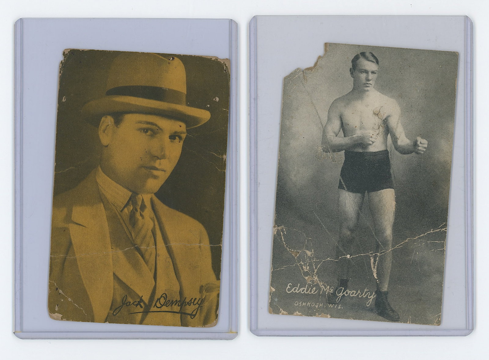 Set of 2 Pair Antique / Vintage Scarce Boxing Cards OPP!!: The provenance of this lot is from the estate of a deceased collector in South Florida. We have included quality images to show it's actual condition. This lot is located in Boca Raton, Fl and its shi