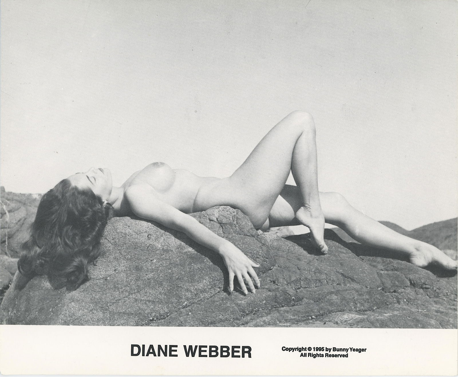 BUNNY YEAGER Vintage Pin Up Litho Model DIANE WEBBER: This lot is consigned by a collector in RI. The provenance is from Bunny Yeager's estate/archives. Linnea Eleanor "Bunny" Yeager (March 13, 1929 - May 24, 2014) was an American photographer and pin-up