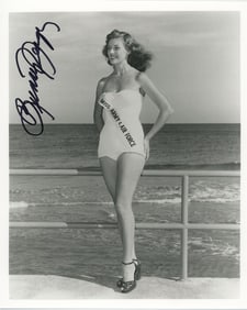 BUNNY YEAGER Vintage Pin Up Photo YEAGER AS PAGEANT - SIGNED