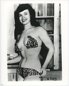 Vintage Pin Up Female Nude 10" x 8" BETTIE PAGE