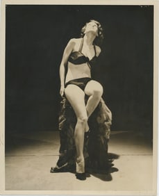 Vintage Pin Up Female Nude Photo 10" x 8" THEATRE DANCER