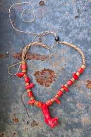 Natural Genuine Native Red Coral Hand Designed Necklace