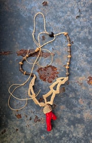 Natural Genuine Native Red Coral Hand Designed Necklace