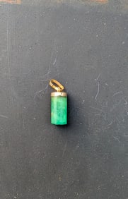 14.75 ctw Genuine Natural Rough Colombian Emerald Pendant 18K