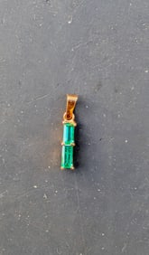 3.84 ctw Genuine Natural Colombia Emeralds Pendant 18K