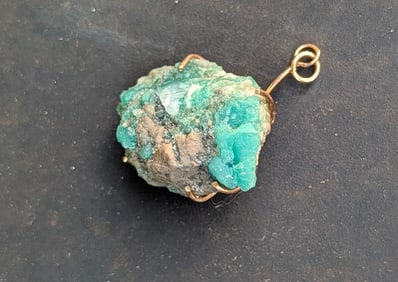 Genuine Colombian Emerald Natural Crystal Cluster Pendant 82.76ct