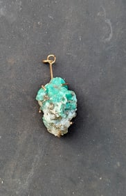 Genuine Colombian Emerald Natural Crystal Cluster Pendant 60.98ct