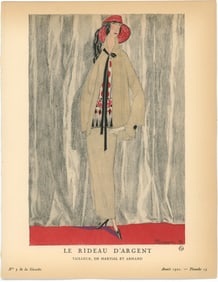 Pierre Mourgue, Gazette du Bon Ton Pochoir Print: Le Rideau d'Argent