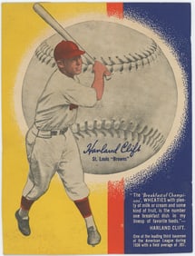 Vintage 1937 Wheaties Baseball Cutout Card HARLOND CLIFT