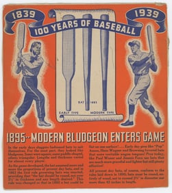 Vintage 1937 Wheaties Baseball Cutout Card 100 YEARS OF BASEBALL