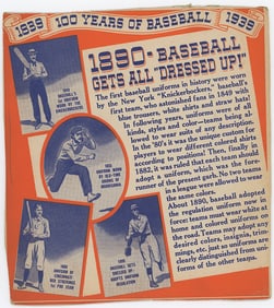 Vintage 1937 Wheaties Baseball Cutout Card 100 YEARS OF BASEBALL