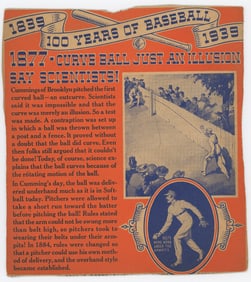 Vintage 1937 Wheaties Baseball Cutout Card 100 YEARS OF BASEBALL