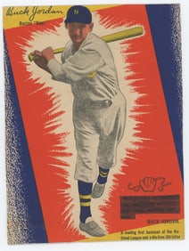 Vintage 1937 Wheaties Baseball Cutout Card BUCK JORDAN