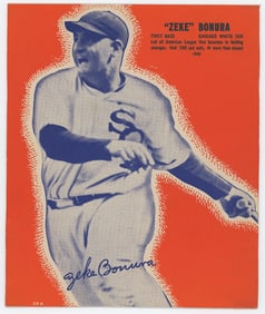 Vintage 1937 Wheaties Baseball Cutout Card ZEKE BONURA - White Sox
