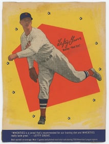 Vintage 1937 Wheaties Baseball Cutout Card LEFTY GROVE