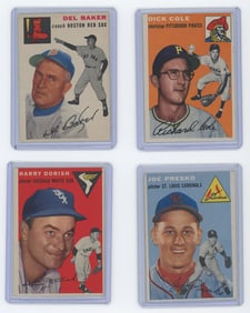 Four 1954 Ungraded Topps Baseball Cards From Collector OPP!