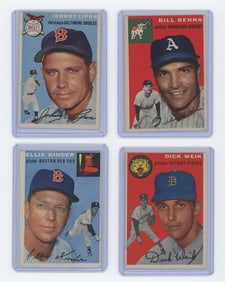Four 1954 Ungraded Topps Baseball Cards From Collector OPP!