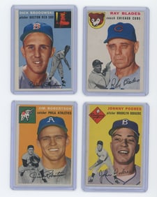 Four 1954 Ungraded Topps Baseball Cards From Collector OPP!