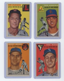 Four 1954 Ungraded Topps Baseball Cards From Collector OPP!