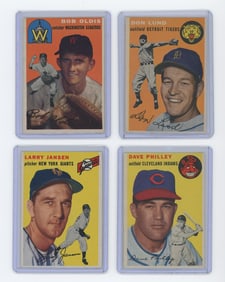 Four 1954 Ungraded Topps Baseball Cards From Collector OPP!