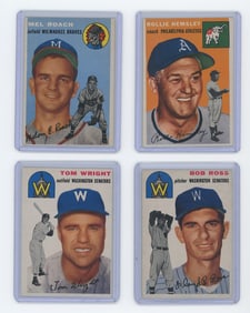 Four 1954 Ungraded Topps Baseball Cards From Collector OPP!