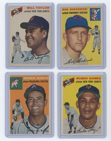 Four 1954 Ungraded Topps Baseball Cards From Collector OPP!