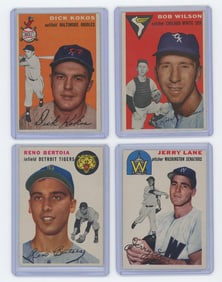 Four 1954 Ungraded Topps Baseball Cards From Collector OPP!