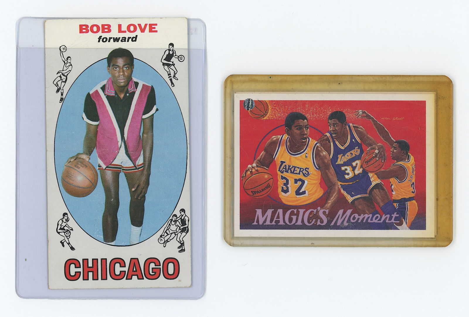 Vintage Set 2 Basketball Cards Bob Love and Magic Moments OPP! (1 of 2)