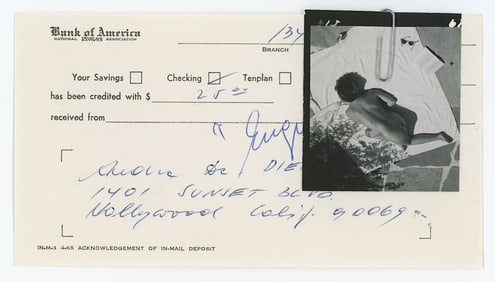 Vintage ANDRÉ DE DIENES Hand Signed Bank Deposit & Photo