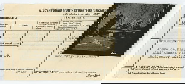 Vintage ANDRÉ DE DIENES Hand Signed Bank Deposit & Photo