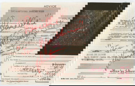 Vintage ANDRÉ DE DIENES Hand Signed Bank Deposit & Photo