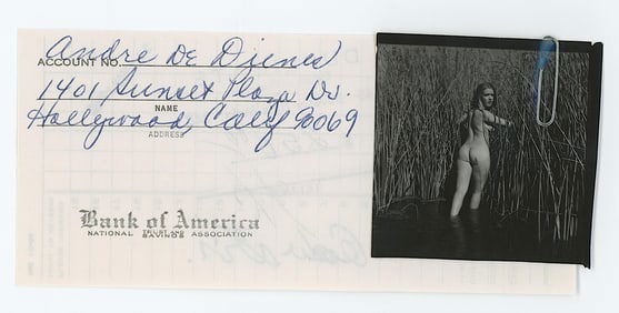 Vintage ANDRÉ DE DIENES Hand Signed Bank Deposit & Photo