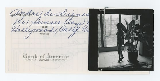 Vintage ANDRÉ DE DIENES Hand Signed Bank Deposit & Photo