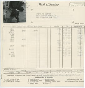 Vintage ANDRÉ DE DIENES Hand Signed Bank Deposit & Photo