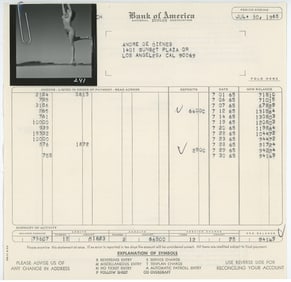 Vintage ANDRÉ DE DIENES Hand Signed Bank Deposit & Photo