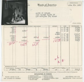 Vintage ANDRÉ DE DIENES Hand Signed Bank Deposit & Photo