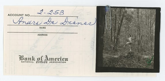 Vintage ANDRÉ DE DIENES Hand Signed Bank Deposit & Photo
