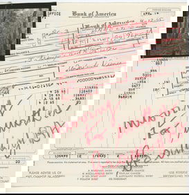 Vintage ANDRÉ DE DIENES Hand Signed Bank Deposit & Photo