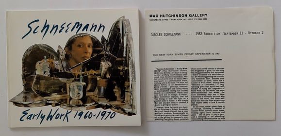 Early Work 1960-1970 Carolee Schneemann Pub. 1982