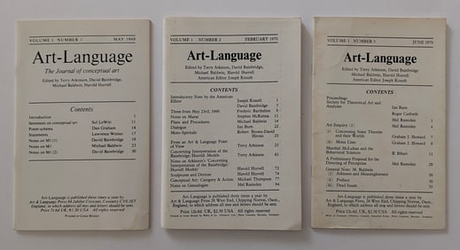 Group Three Early Issues of Art-Language, 1970