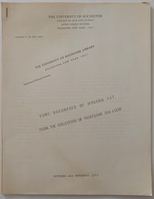 Some Documents of Modern Art From the Collection of Professor Ira Licht