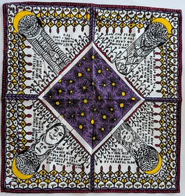 Howard Finster (1916 - 2001) handkerchief 20" x 20", 1984