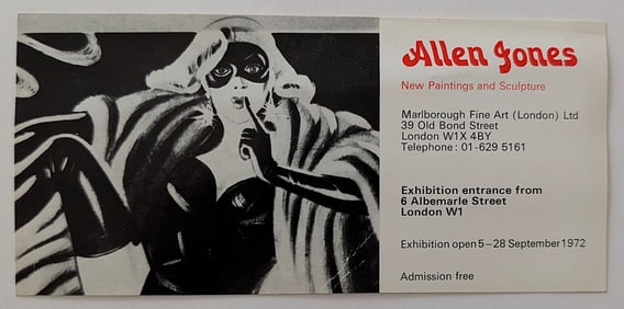Vintage Promotional Card Exhibition British Pop Artist ALLEN JONES