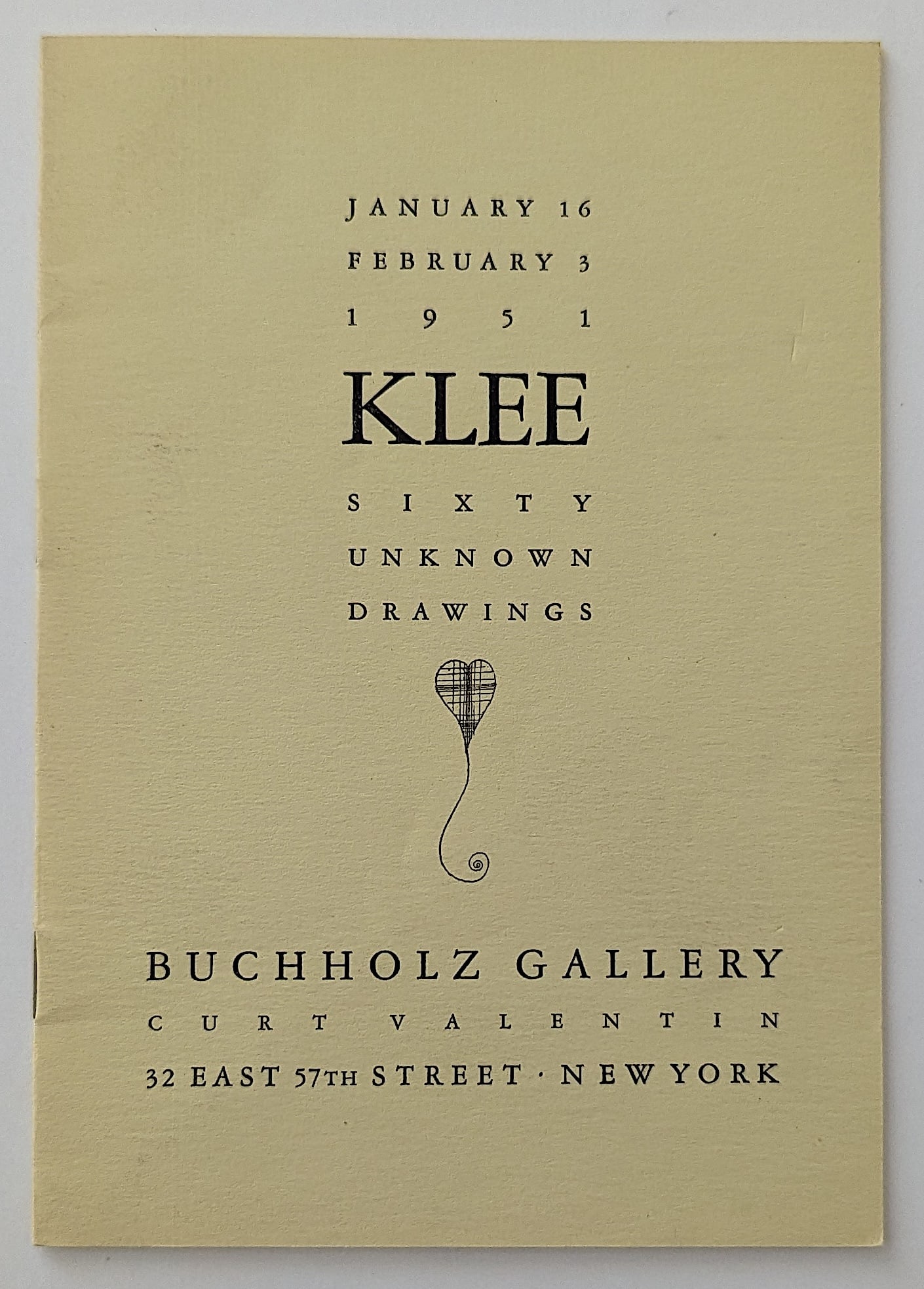 KLEE Catalog Unknown Drawings Buchholz Gallery, NY 1951: The provenance of this lot is from the estate / Archives of Mr. Ira Licht. . Please see all the included images to read all related information and review it's actual condition. This lot is located in