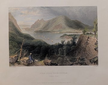 Steel engraving titled "View From Fort Putnam (Hudson River.) After W. H. Barlett