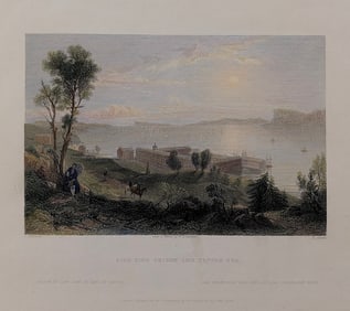 Steel engraving from the 1830s or 1840s -"Sing Sing Prison and Tappan Sea"